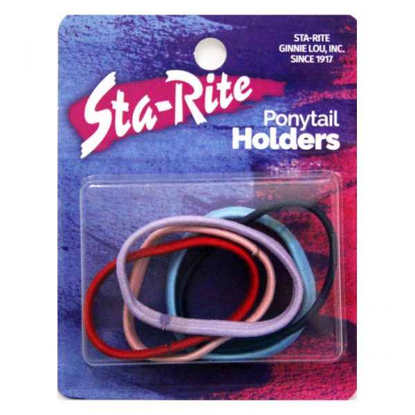 Metal-Free Ponytail Holders with Flat Sides - Assorted Colors