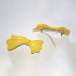 French Clasp Bow Barrette - Yellow