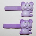 Bear Hair Barrettes - Purple